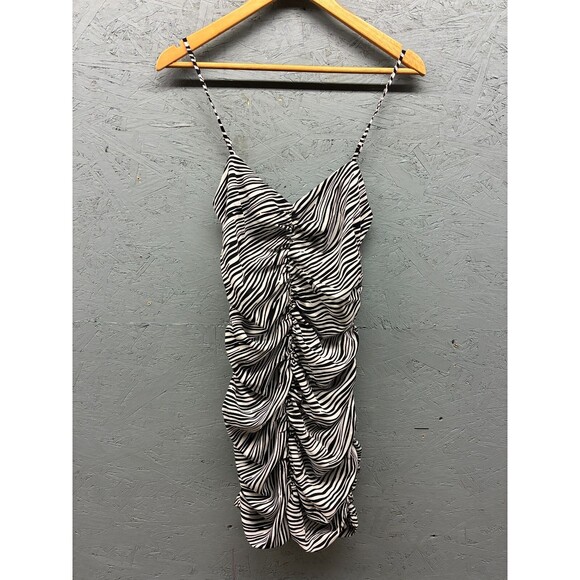 Edit by Nine Dress Women’s Small Zebra Print‎ Ruched Mini Spaghetti Strap - Picture 1 of 9